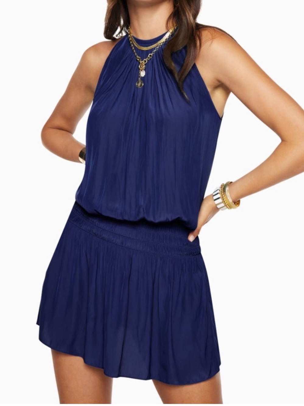 Ramy Brook Paris Navy Halter Dress